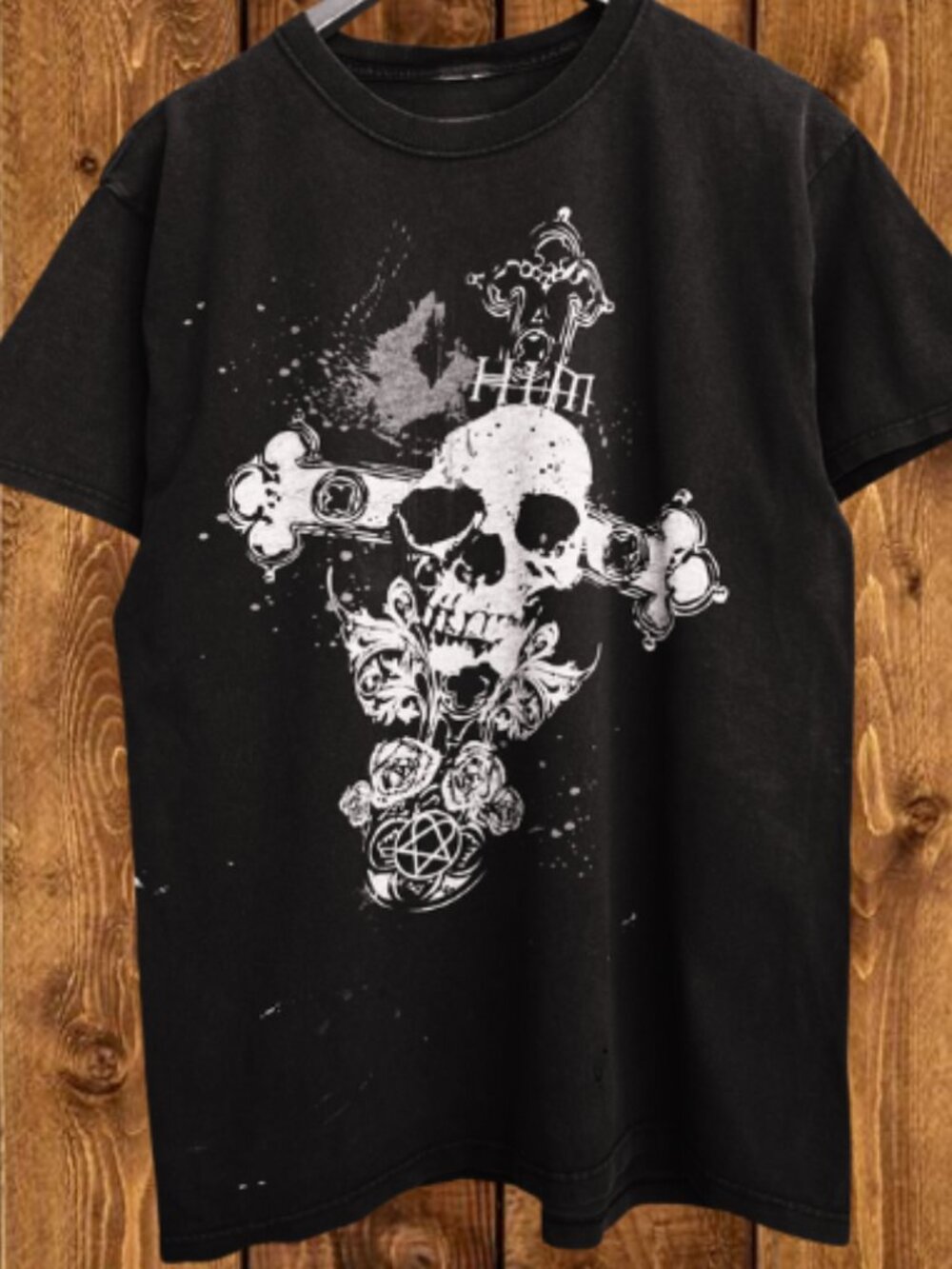 HIM Floral Heartogram Band T-Shirt